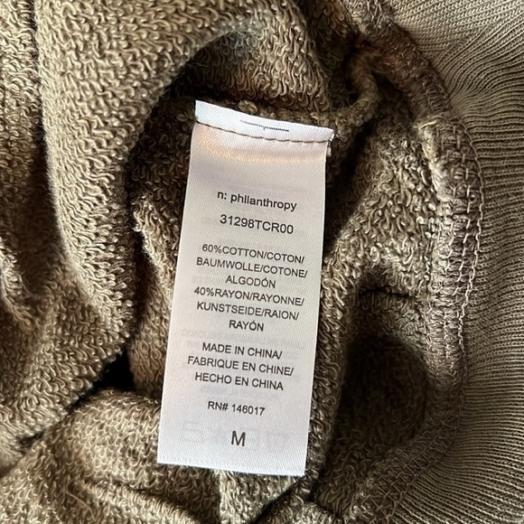 n:PHILANTHROPHY Sela French Terry Long Sleeve Sweatshirt in Olive Size Medium - Picture 6 of 7